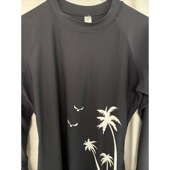 Enjoy the Sunshine UPF 50 Long Sleeve Rash Gaurd Swim Top Gray Shirt Sz L NWT - Picture 5 of 7